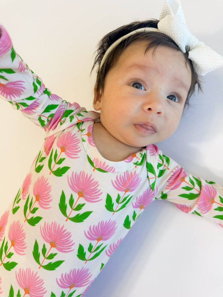 Pink Block Flower Knotted Gown  - Gabrielle's Biloxi