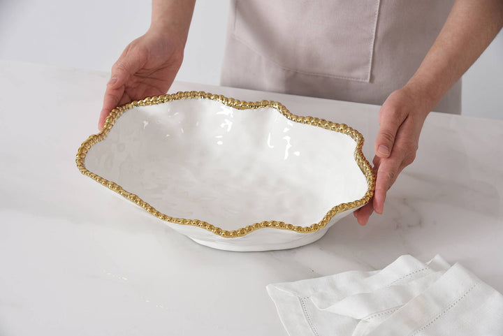 Pampa Bay Serving Bowl - White Gold - Gabrielle's Biloxi