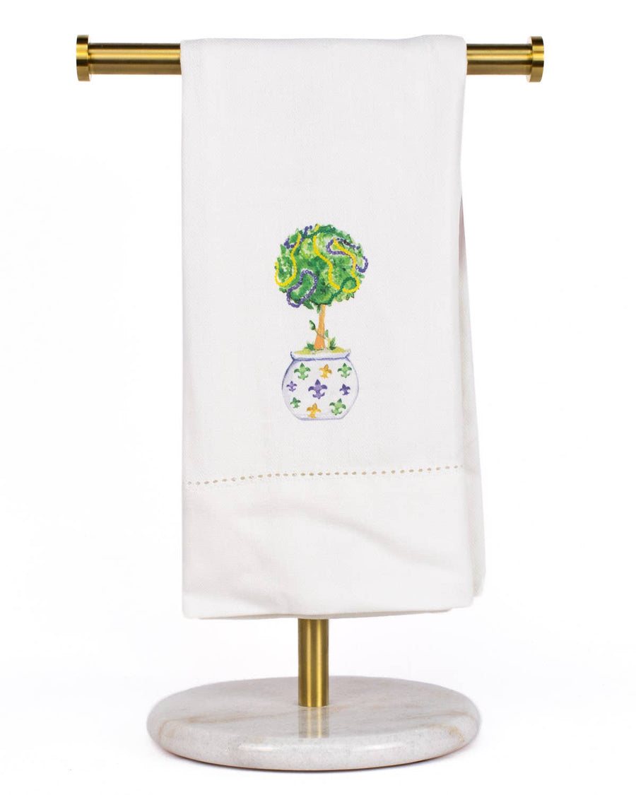 Mardi Topiary Hemstitch Hand Towel - Gabrielle's Biloxi