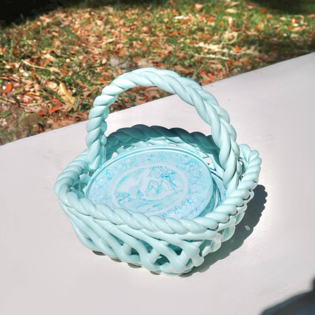 Acrylic Blue & White Antique Plate Coaster - Gabrielle's Biloxi
