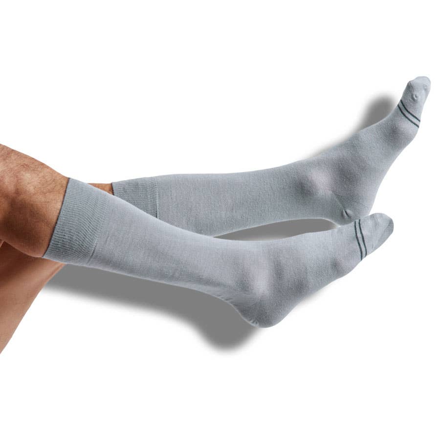 DeadSoxy Greyson - Light Grey Dress Socks for Men - Gabrielle's Biloxi