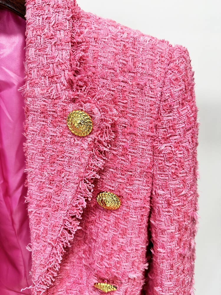 Tassel Edge Slim Tweed Suit Jacket - Gabrielle's Biloxi