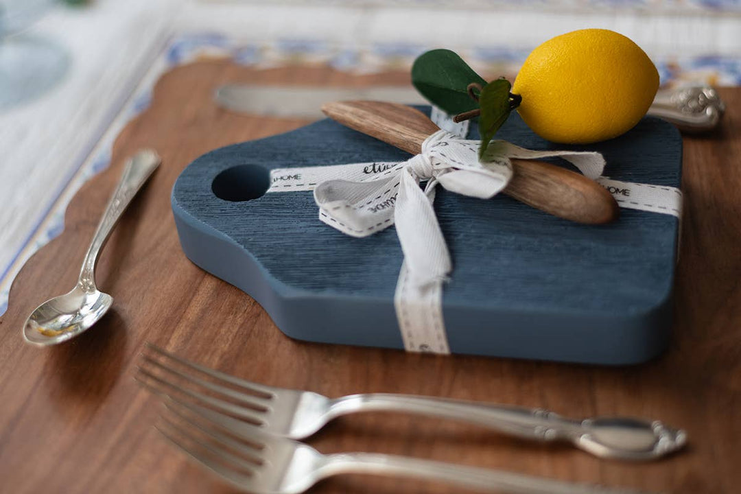 Dutch Cheese Board with Spreader, Small, Denim Blue - Gabrielle's Biloxi