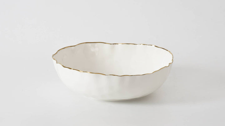 Pampa Bay Large Bowl - White & Gold - Gabrielle's Biloxi