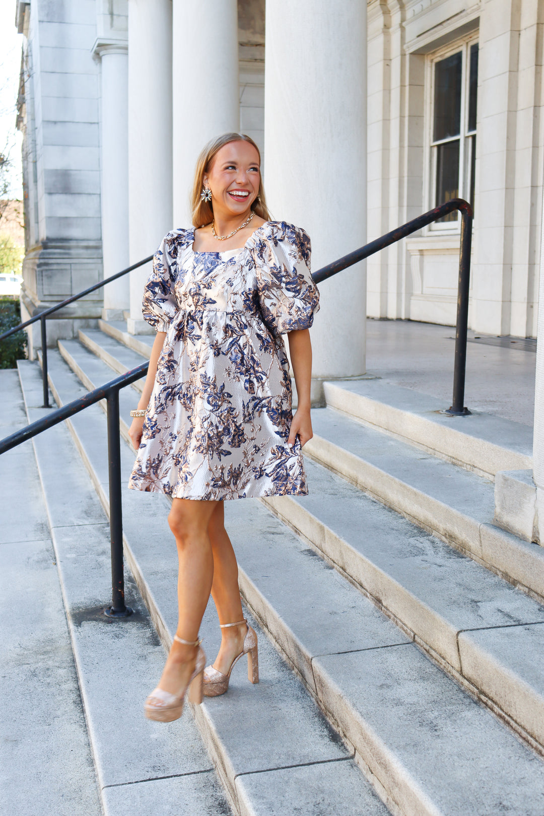 LBLOX Metallic Floral Dress - Gabrielle's Biloxi