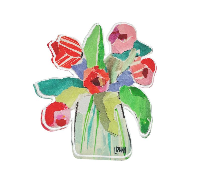 Red Striped Tulips Acrylic Bloom Block - Gabrielle's Biloxi