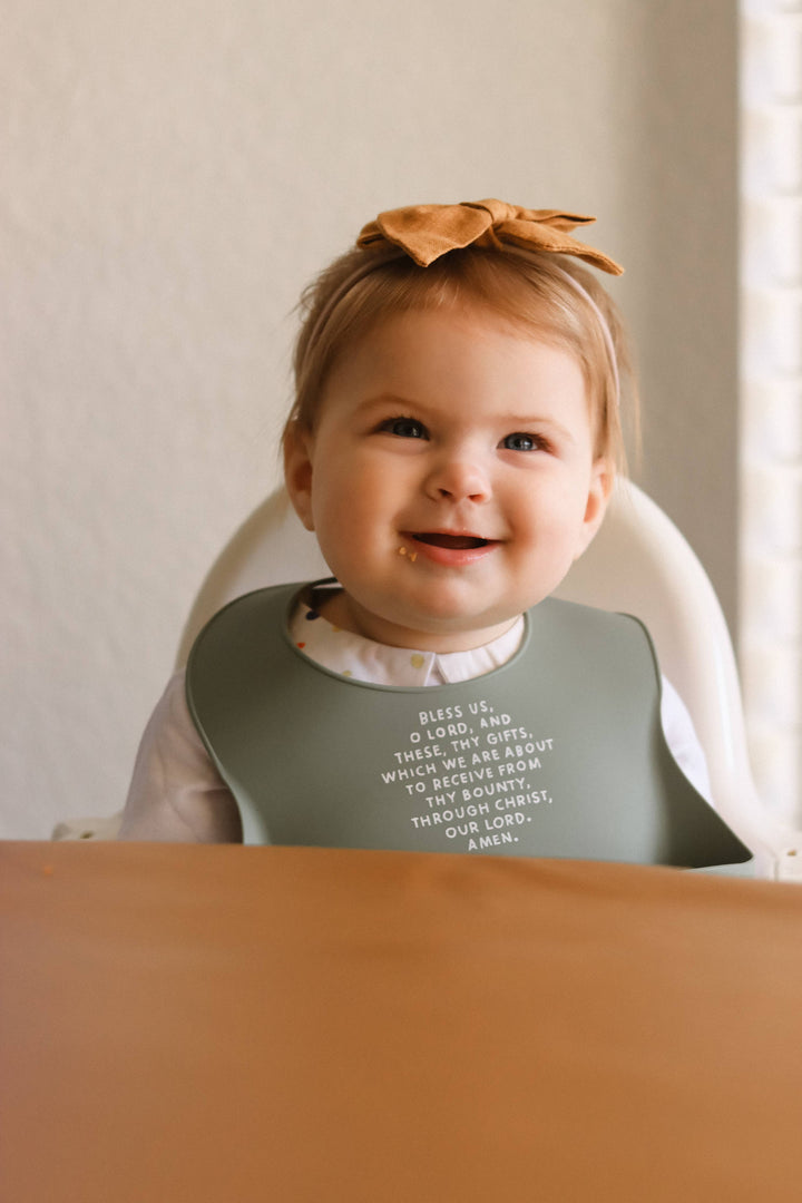 Catholic Meal Blessing Bib | BPA Free Bib | Gift For Baby - Gabrielle's Biloxi