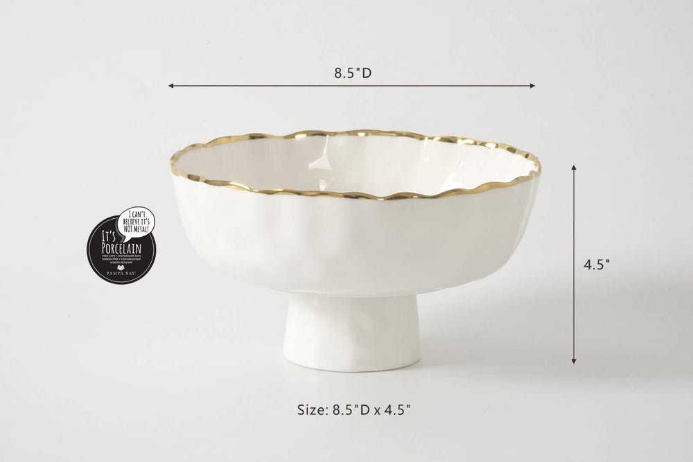 Pampa Bay Medium Footed Bowl - White Gold - Gabrielle's Biloxi