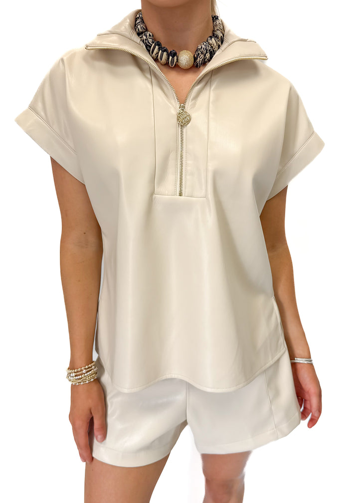 Emily McCarthy Poppy Pullover - Sandshell Vegan Leather - Gabrielle's Biloxi