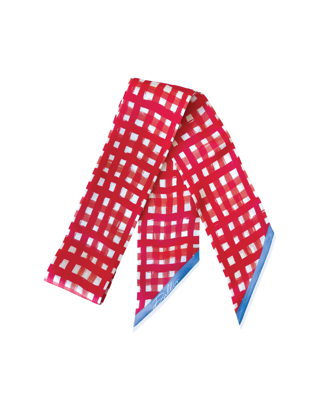 Tailgate Check Twilly in Red & Powder Blue