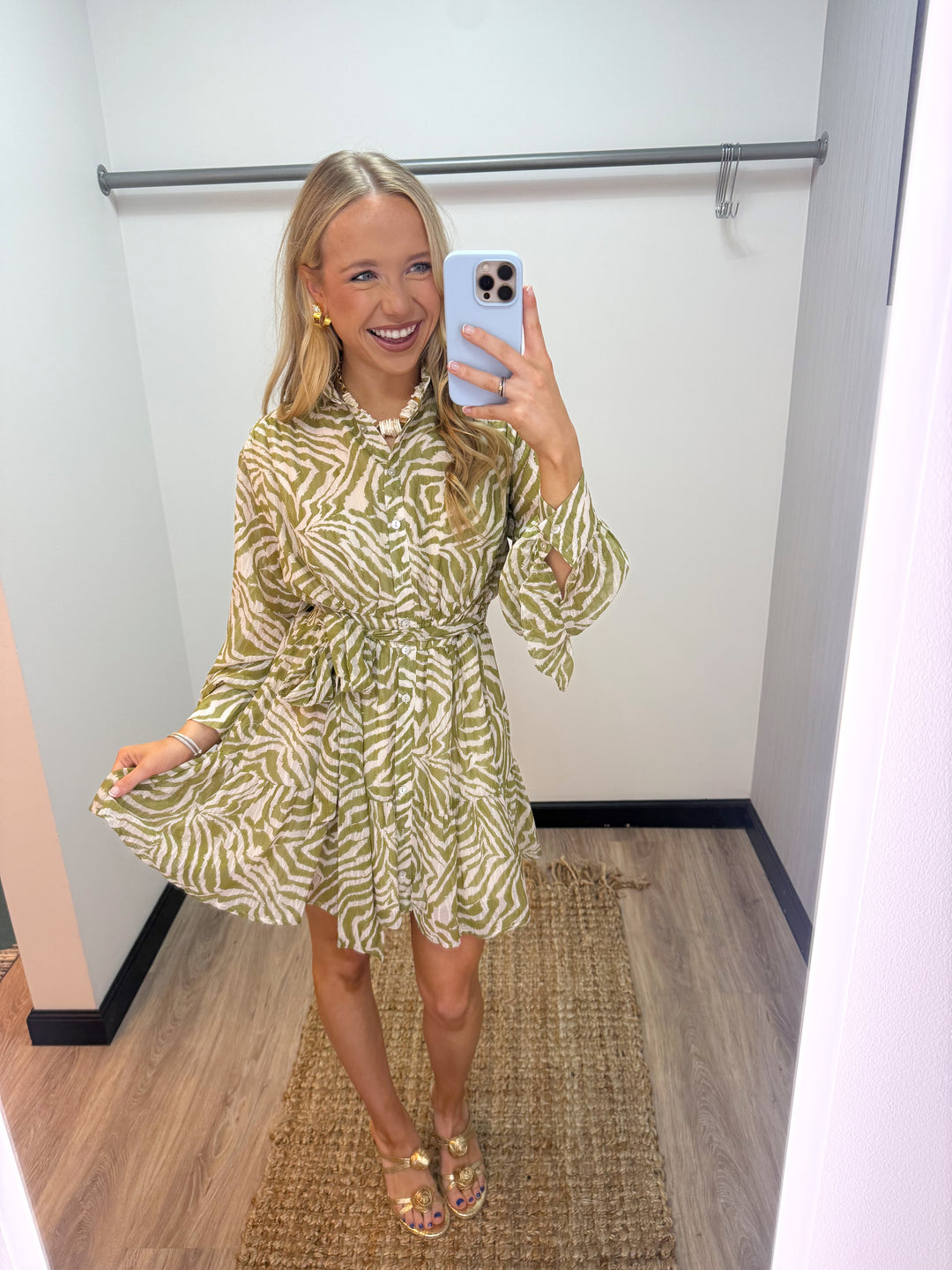 En Saison Skylar Mini Dress - Off White Chartreuse