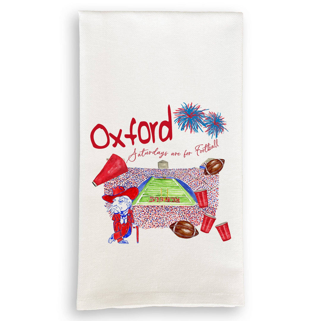 University of Mississippi Football Pattern Dish Towel - Gabrielle's Biloxi