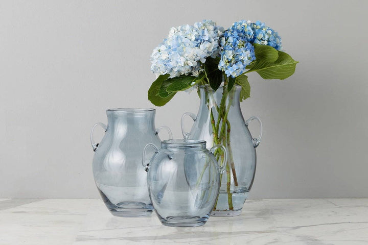 Etu Glass Amphora Flower Vase, Large, Denim Blue - Gabrielle's Biloxi