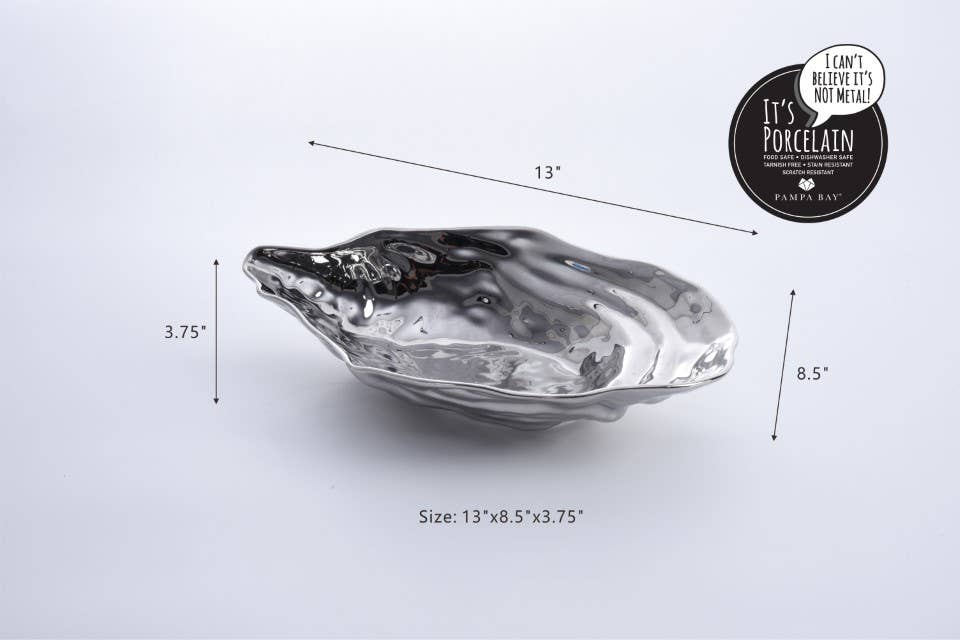 Pampa Bay Large Oyster Bowl - Silver - Gabrielle's Biloxi