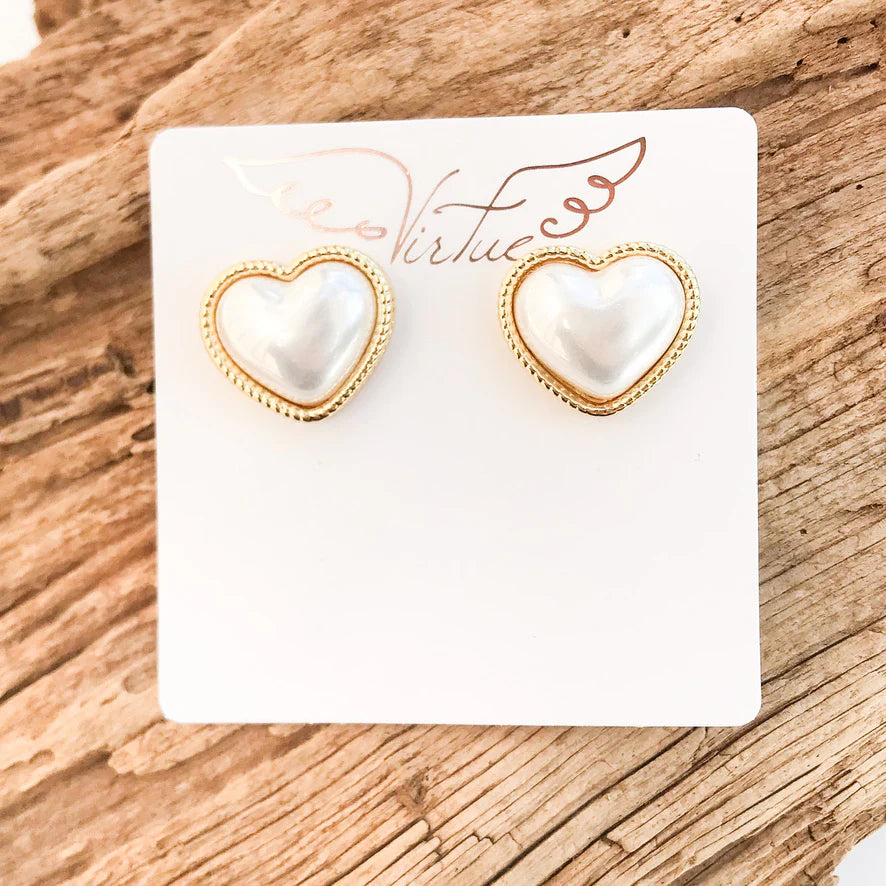 Heart Puff Pearl Earrings - Gabrielle's Biloxi