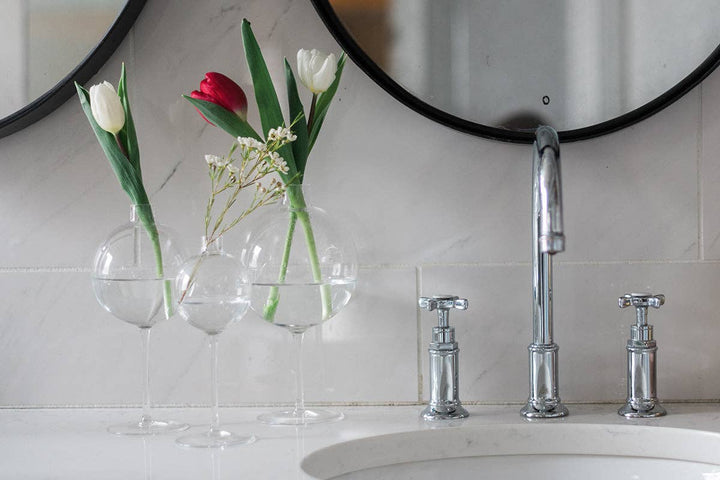 Etu Clear Wine Glass Shaped Flower Vase, Large - Gabrielle's Biloxi