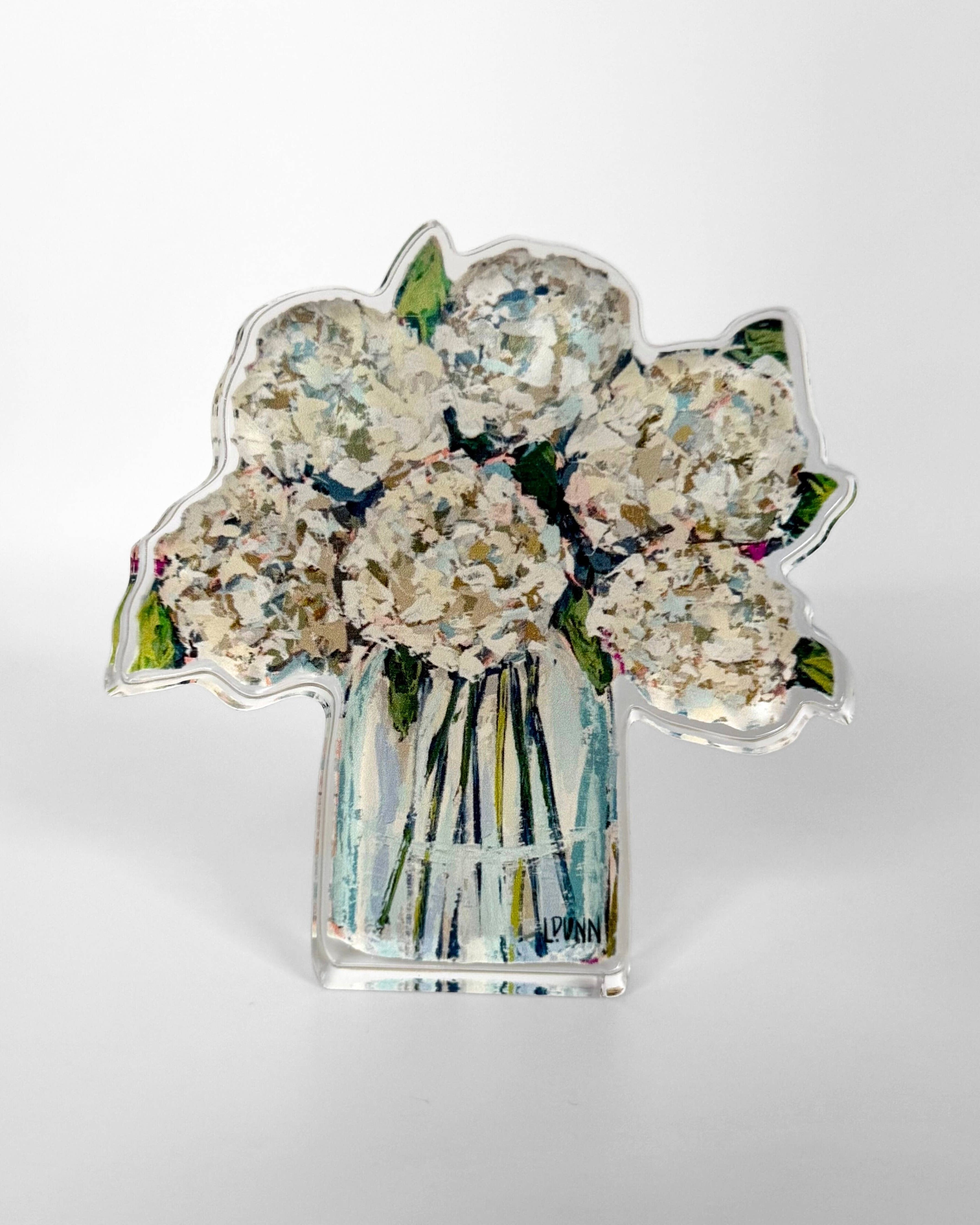 Lauren Dunn Hydrangeas in Cream Acrylic Floral - Large