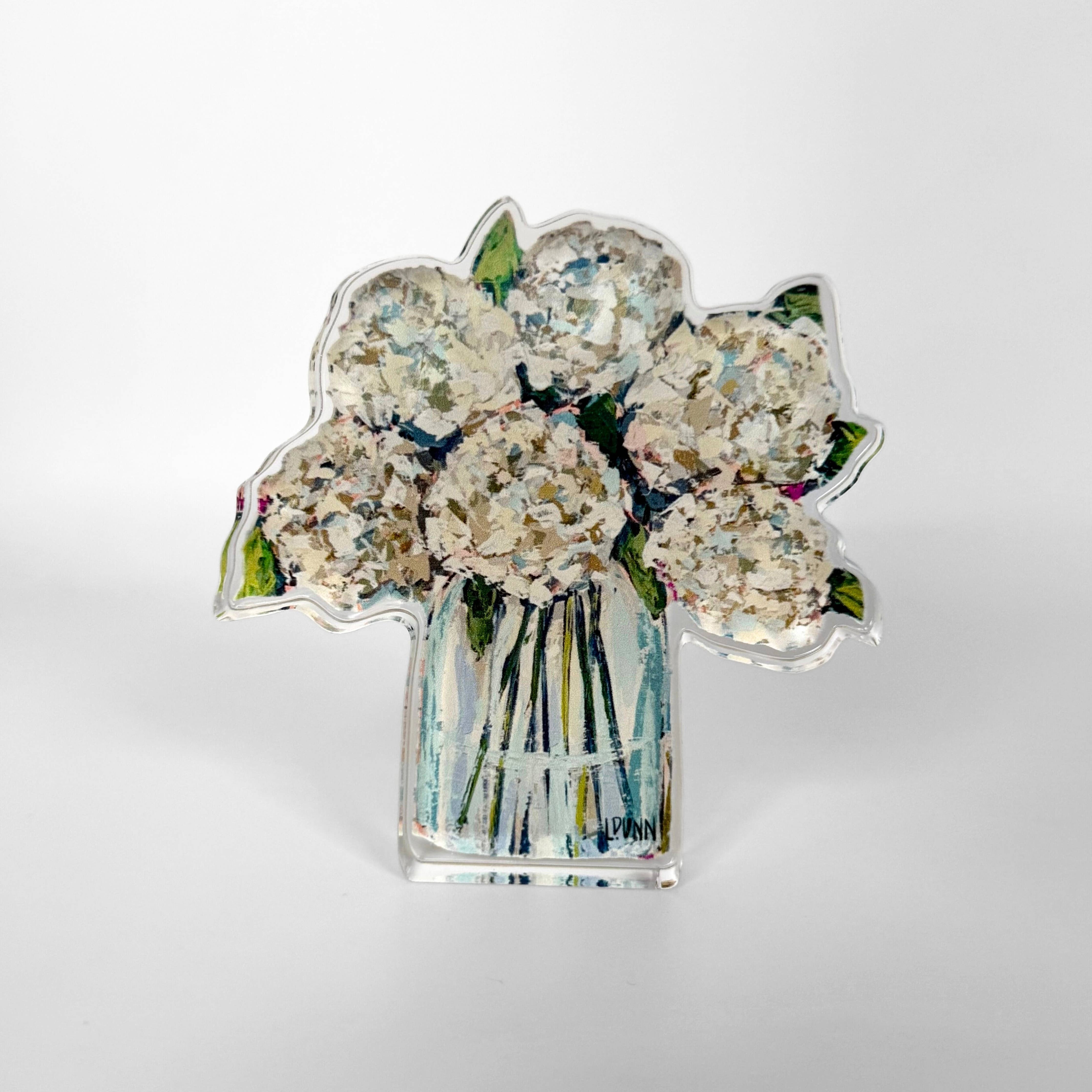 Hydrangeas in Cream Acrylic Floral: Large