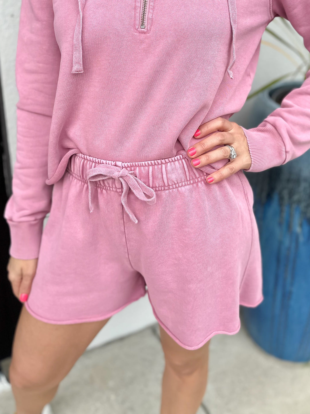 Bobi Relaxed Gym Short - Faded Rose - Gabrielle's Biloxi