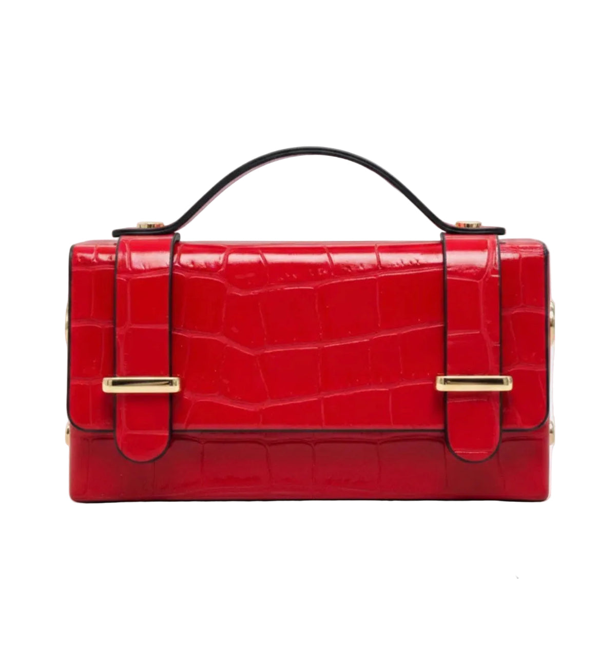 German Fuentes Leather Crocco Handbag - Red