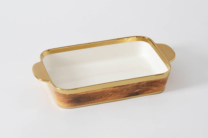 Pampa Bay Rectangular Baking Dish - Gold/Wood - Gabrielle's Biloxi