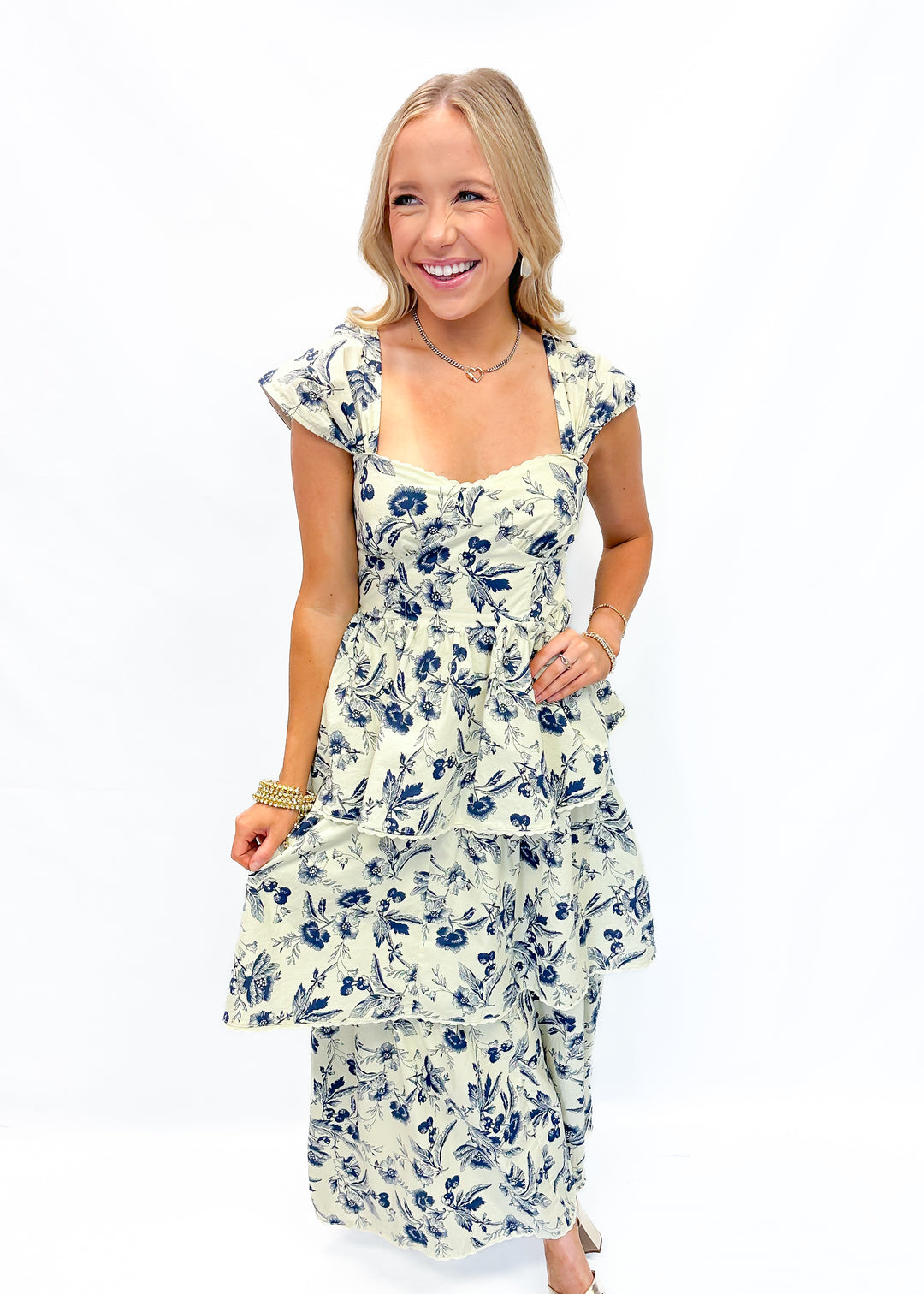 LBLOX Tiered Midi Dress - Navy - Gabrielle's Biloxi
