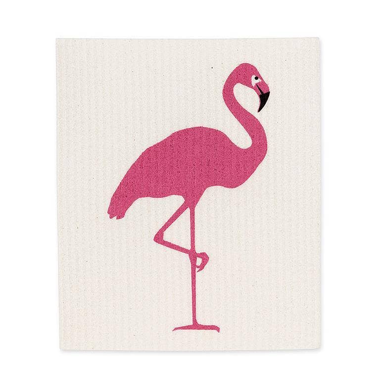 S/2 Flamingo Dishcloths-6.5x8"L - Gabrielle's Biloxi