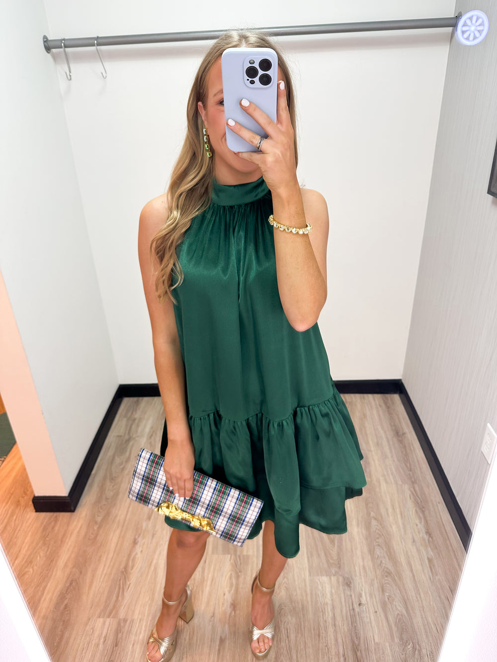 LBLOX High Neck with Tie Dress - Evergreen - Gabrielle's Biloxi