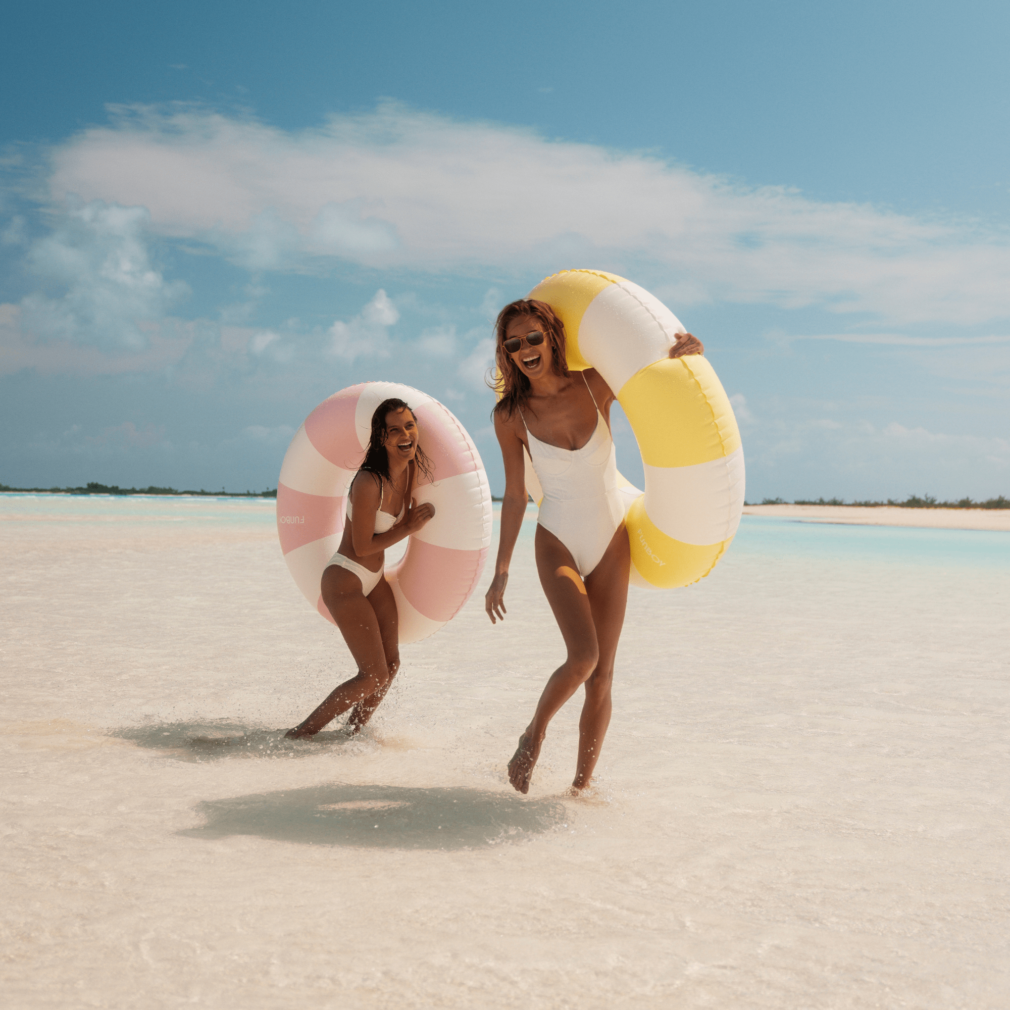 Yellow Vintage Stripe Tube Float - Gabrielle's Biloxi