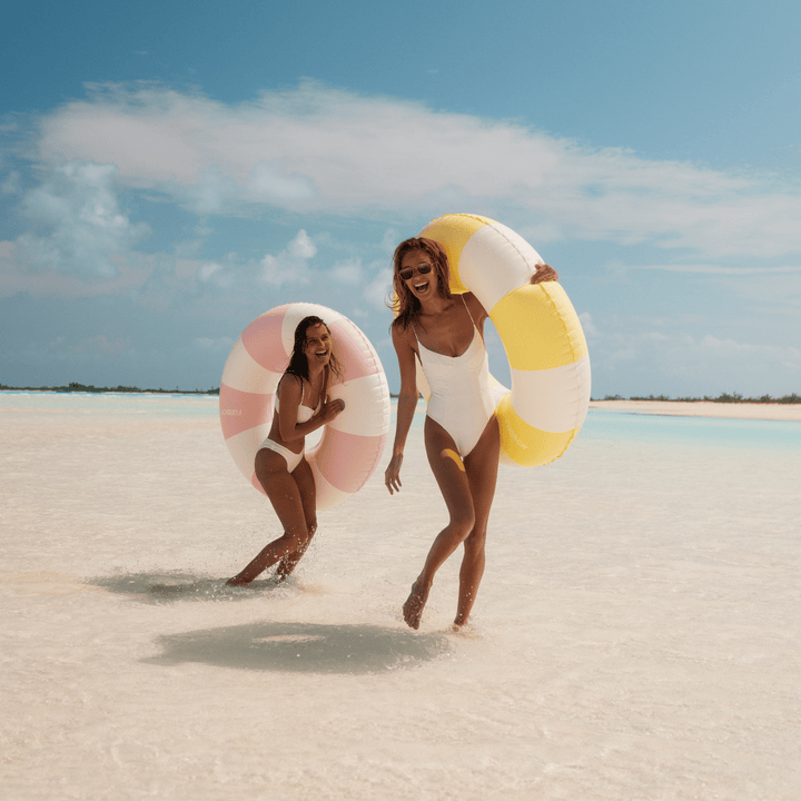 Yellow Vintage Stripe Tube Float