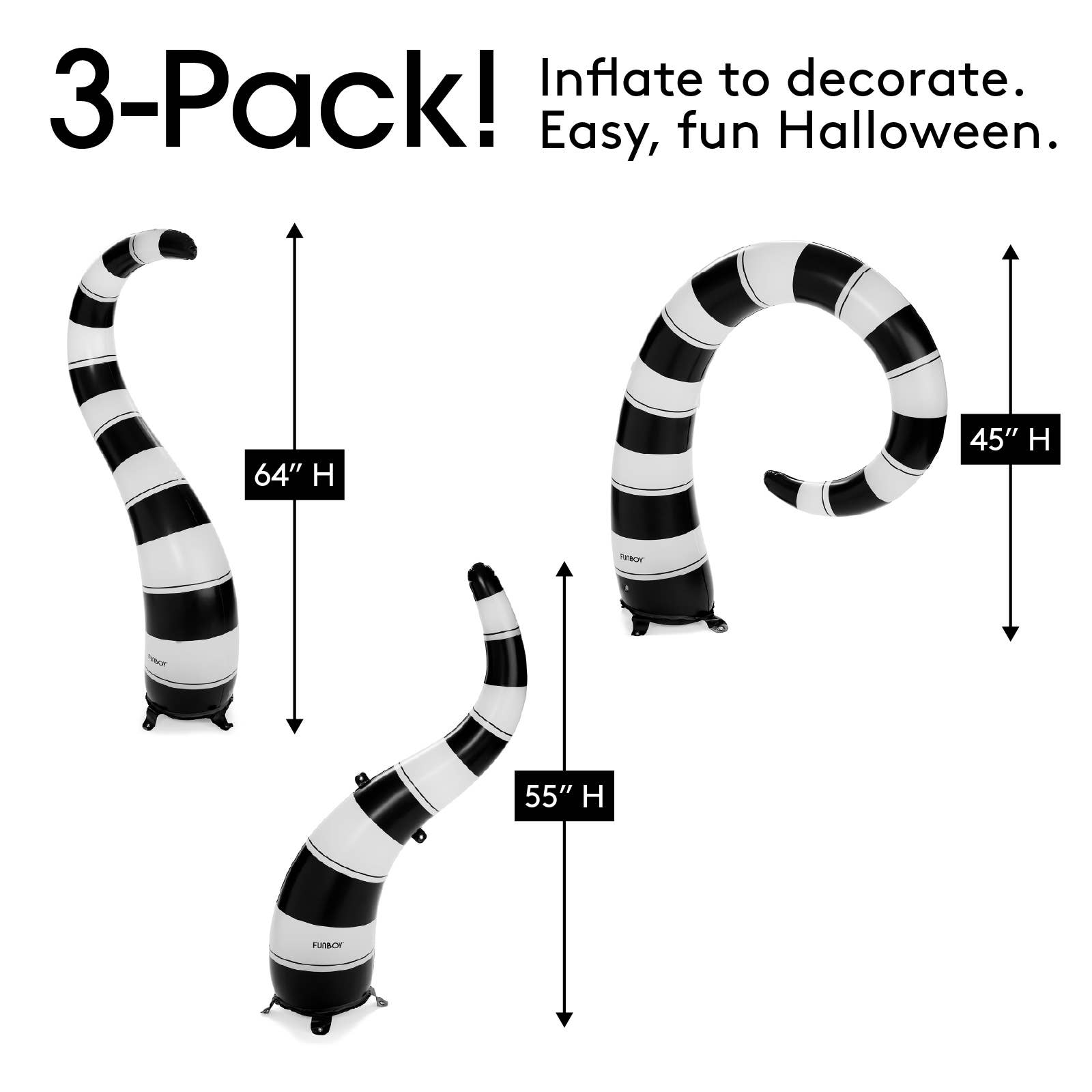 Black and White Halloween Lawn Snakes - Gabrielle's Biloxi