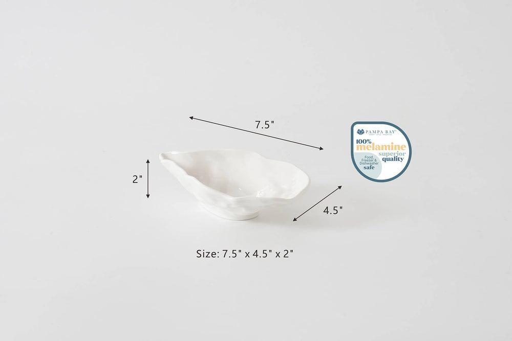 Pampa Bay Small Oyster Bowl in Melamine - White - Gabrielle's Biloxi