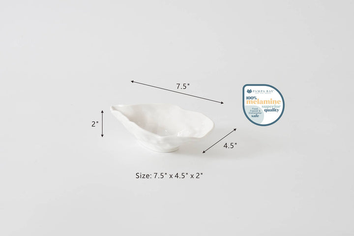 Pampa Bay Small Oyster Bowl in Melamine - White - Gabrielle's Biloxi