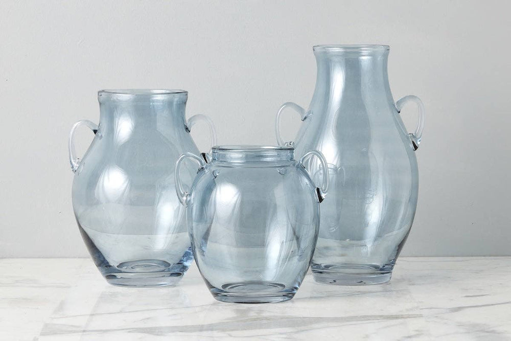 Etu Glass Amphora Flower Vase, Large, Denim Blue - Gabrielle's Biloxi