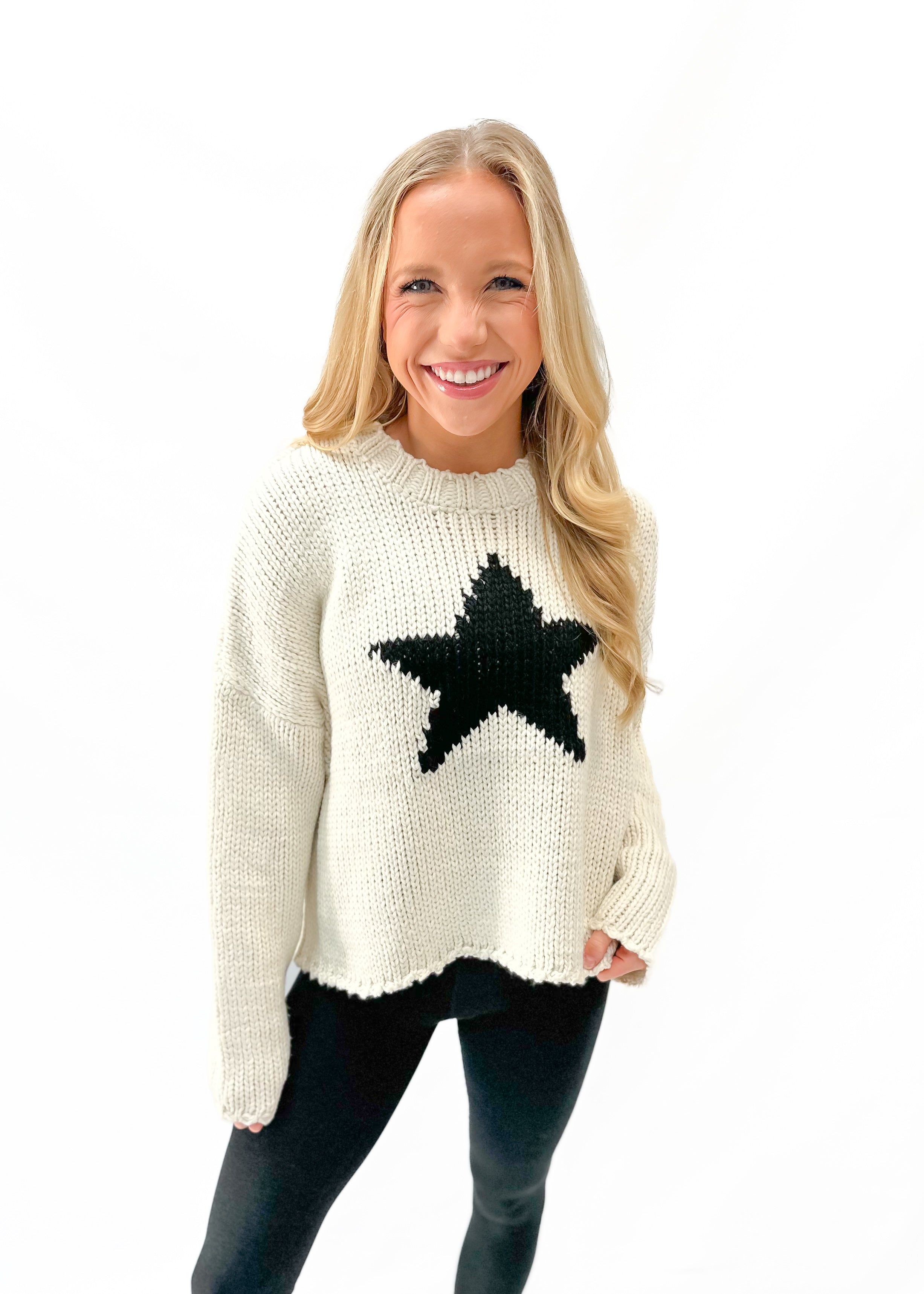 Ivory Star Sweater - Gabrielle's Biloxi