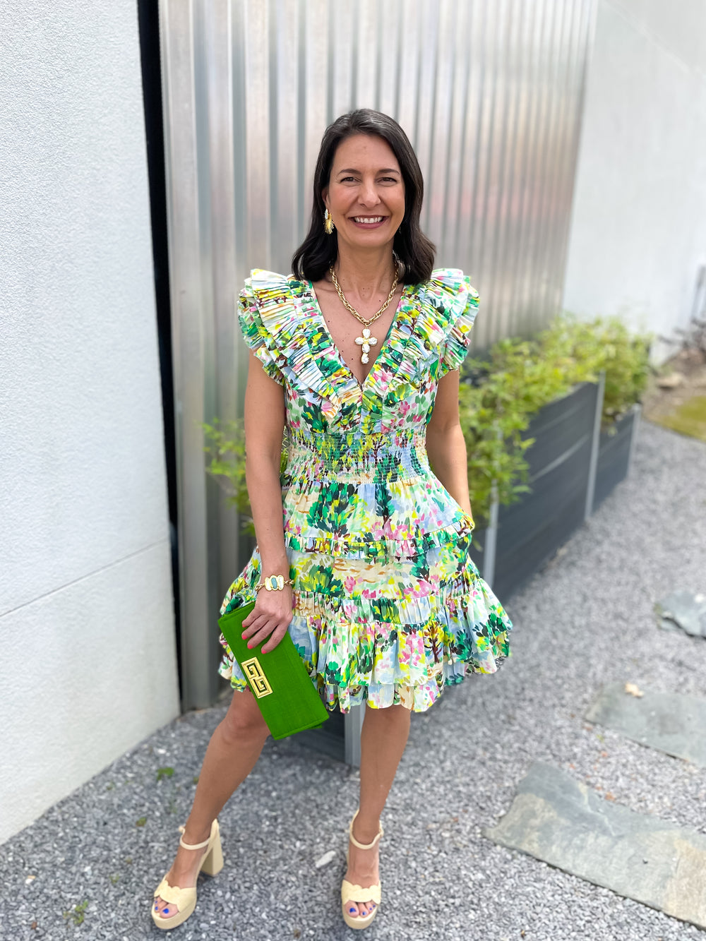 Love the Label Maribel Dress - Giverny Garden Print - Gabrielle's Biloxi