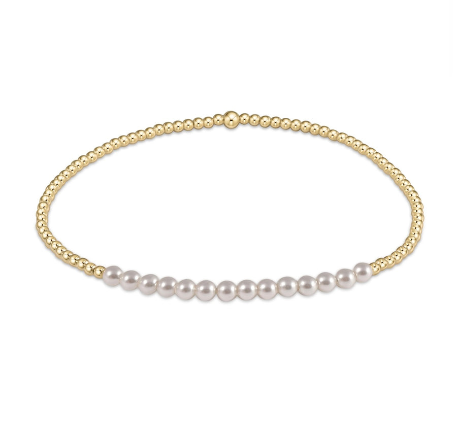 ENewton Gold Bliss 2mm Bead Bracelet - Pearl - Gabrielle's Biloxi