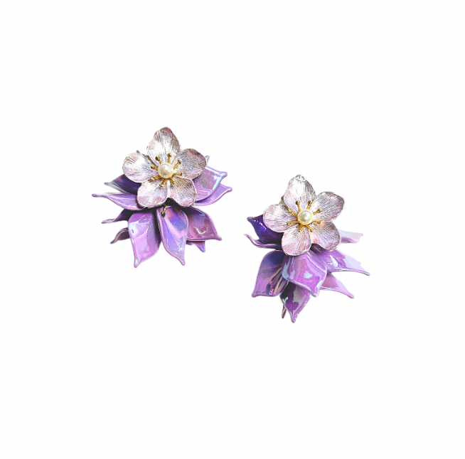 Lilac Flower Earrings - Gabrielle's Biloxi