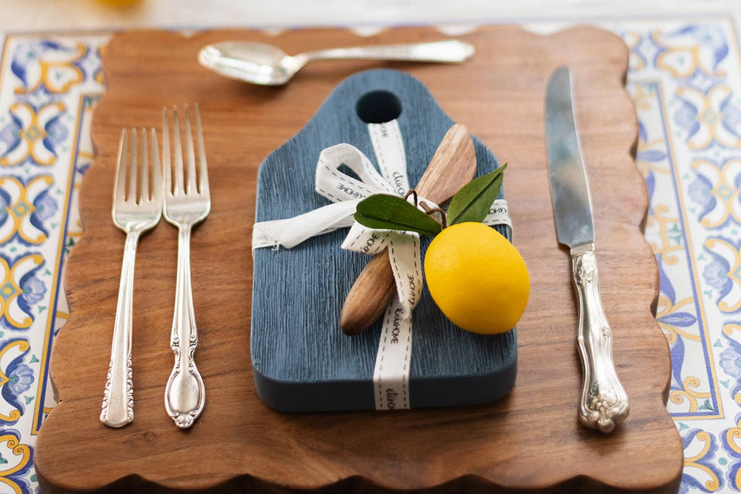 Dutch Cheese Board with Spreader, Small, Denim Blue - Gabrielle's Biloxi