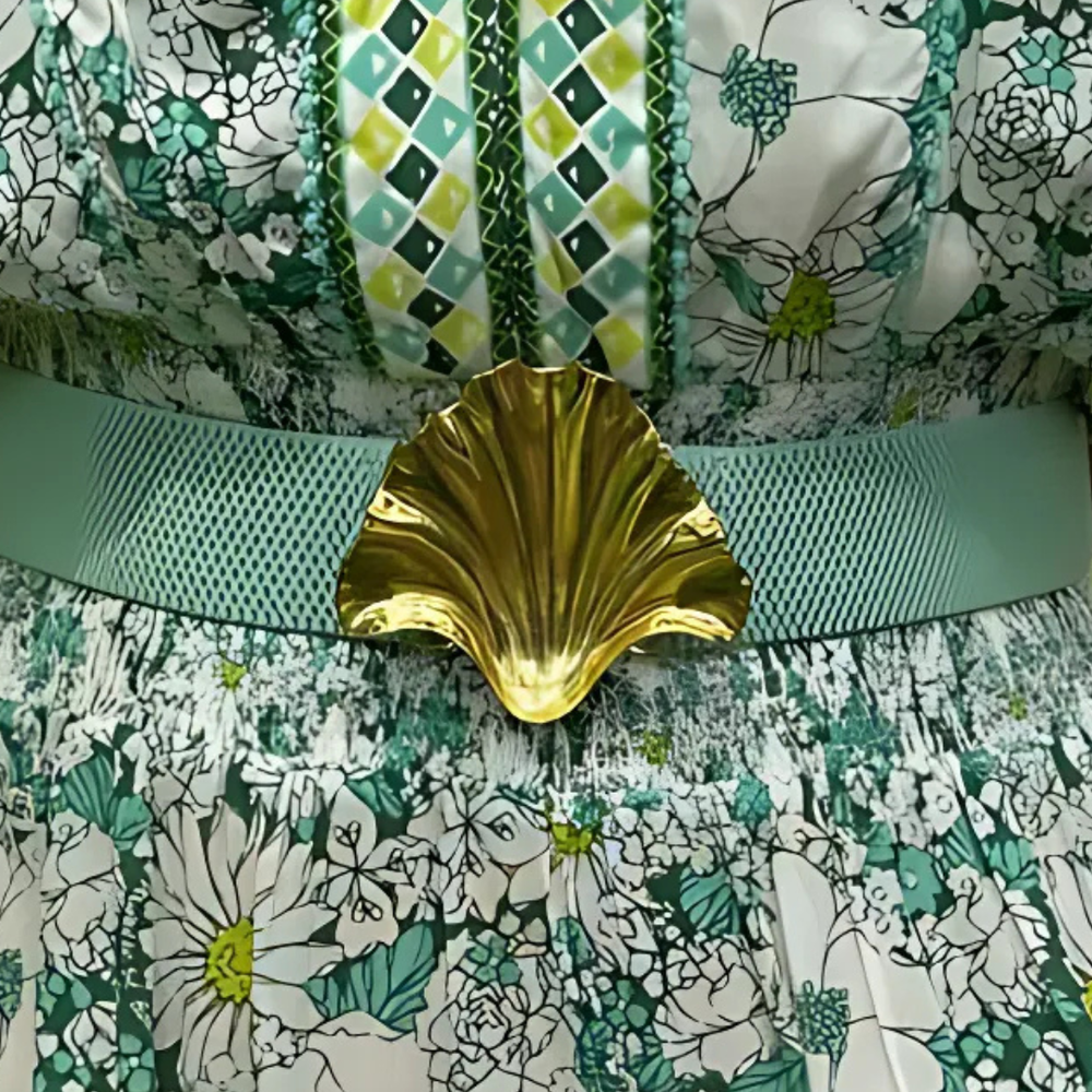 Clamshell Artisan Interchangeable Belt Buckle w/ Gold Finish - Gabrielle's Biloxi