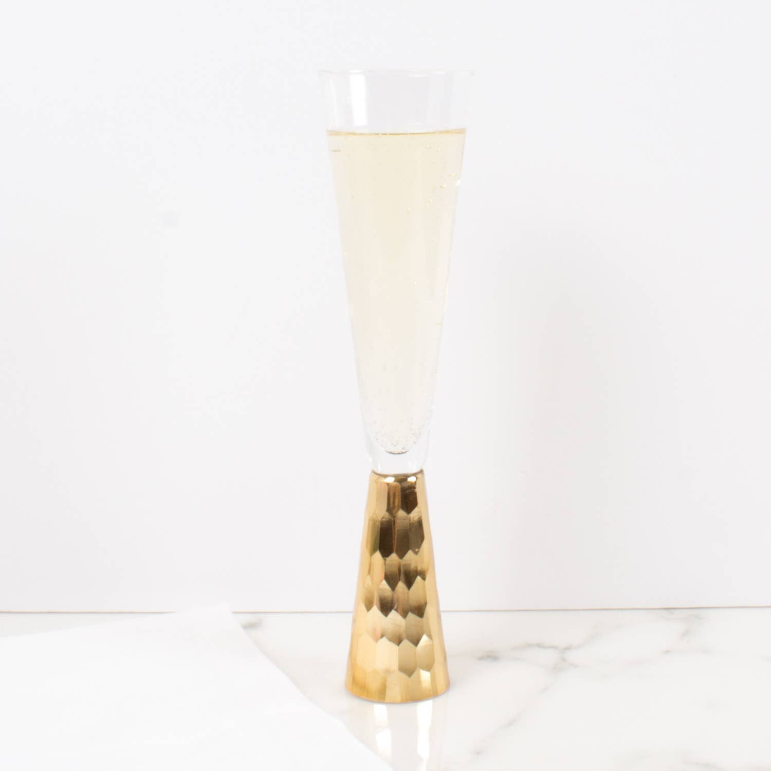 Gold Hammered Champagne Glass - Gabrielle's Biloxi
