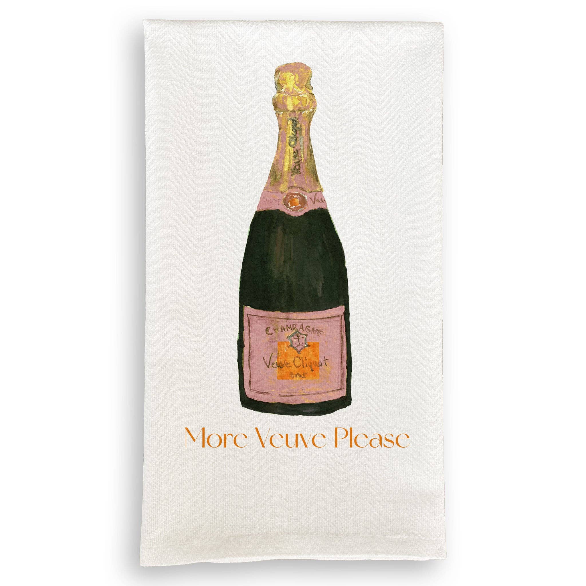 Rose Champagne with More Please Dishtowel