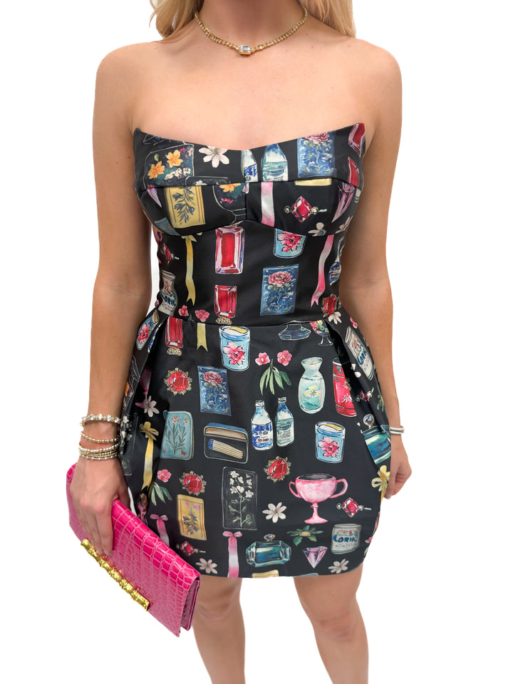 Amanda Uprichard Bowery Dress - Black Treasure Print - Gabrielle's Biloxi