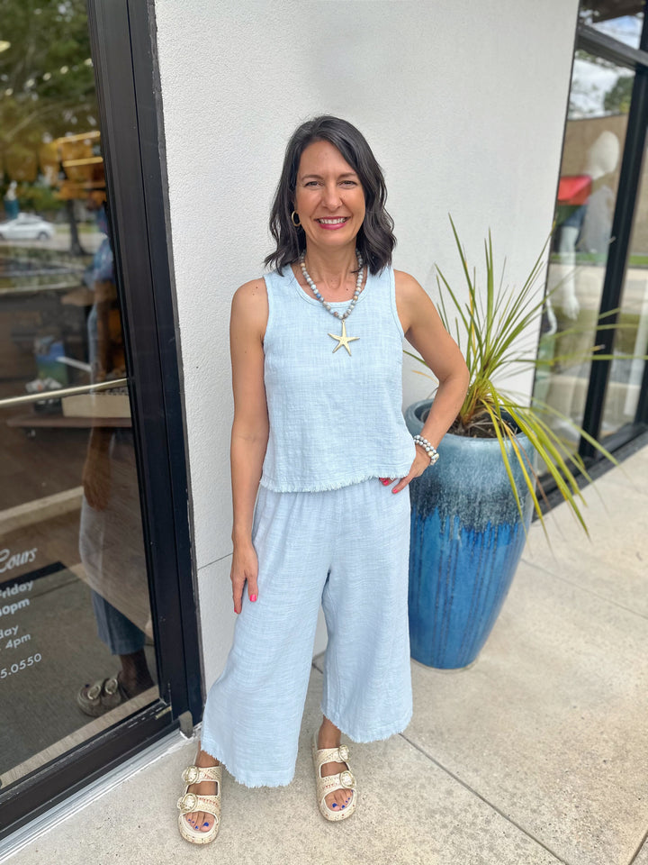 Bobi Crop Pant - Cool Blue - Gabrielle's Biloxi