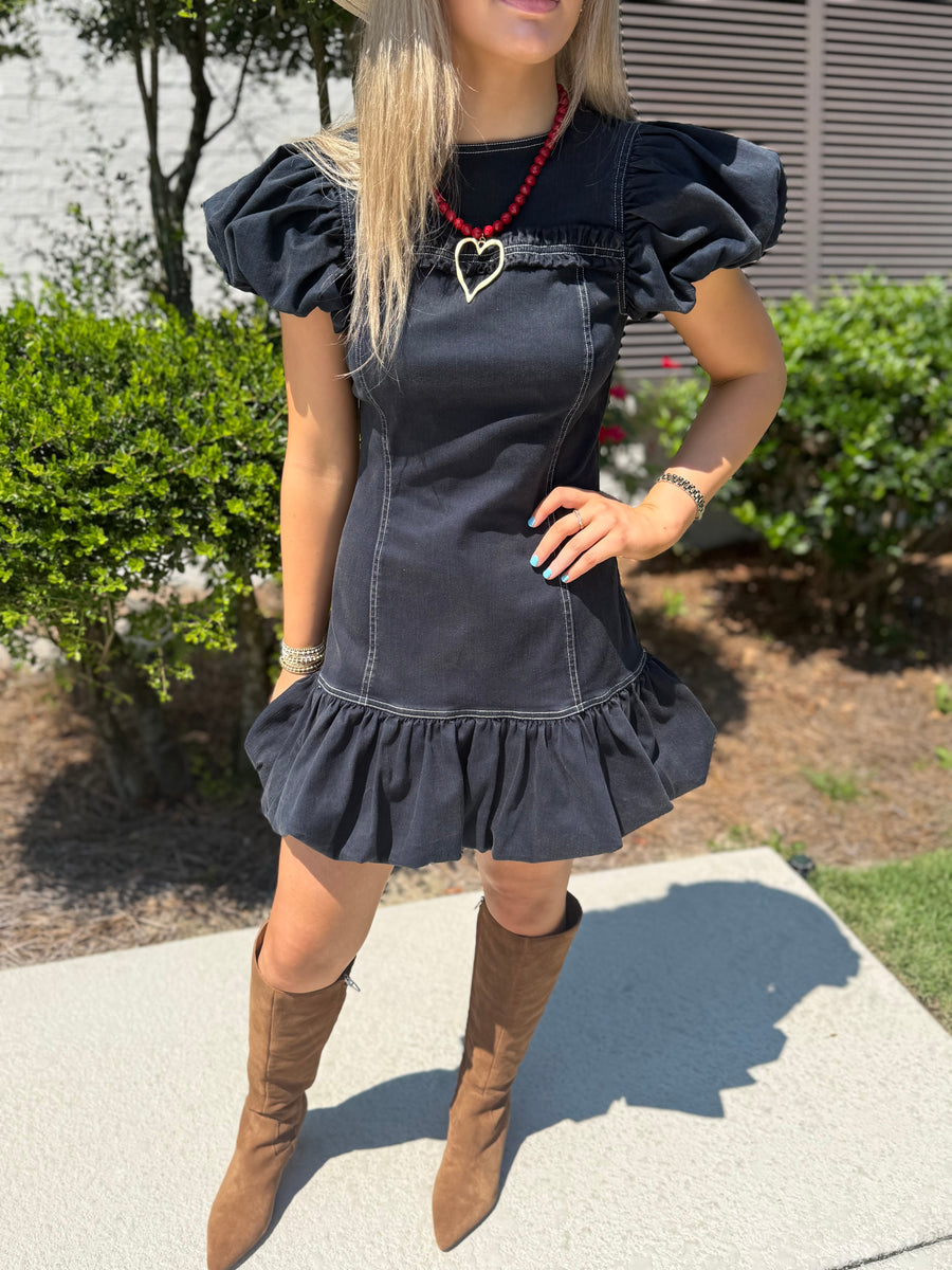 Love the Label Adele Mini Dress - Pagent	Blue - Gabrielle's Biloxi