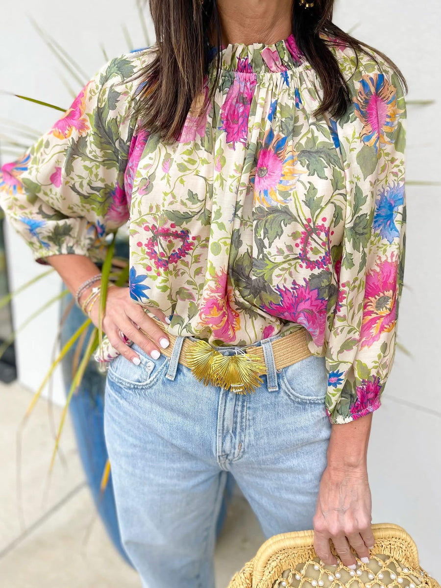 Love the Label Adriana Top - Milla Floral Print - Gabrielle's Biloxi