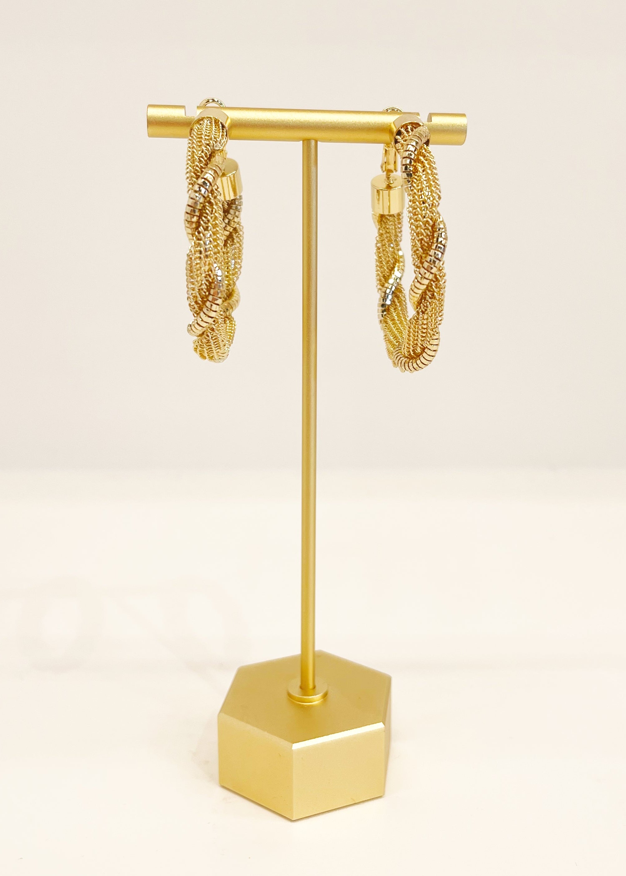Golden Twist Hoops