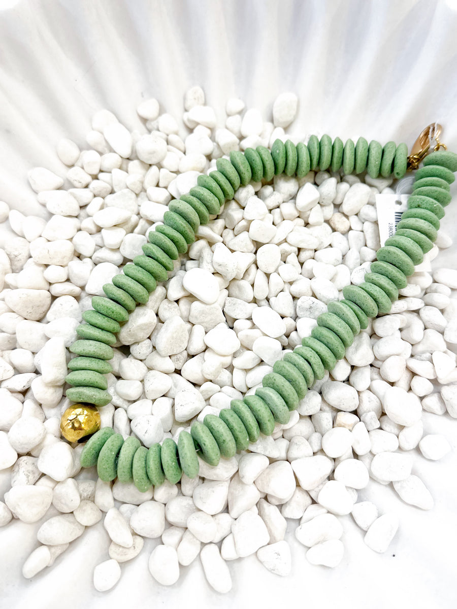 Virtue Heishi Clay Choker Necklace - Green - Gabrielle's Biloxi