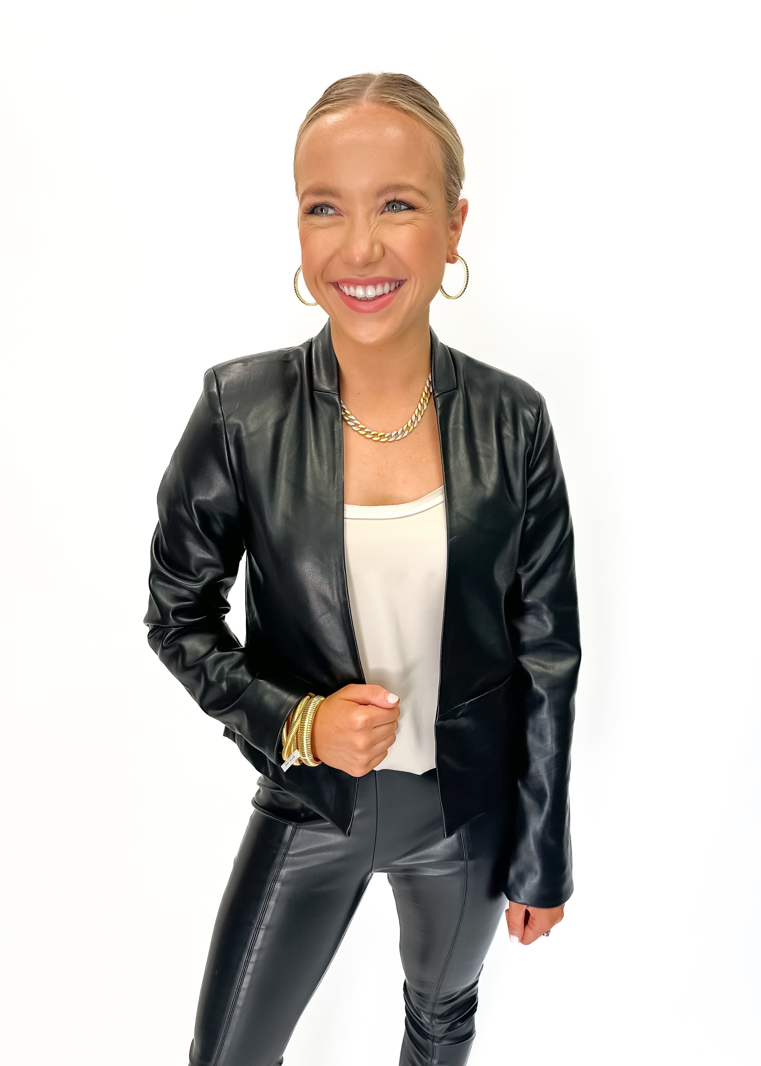 Pleather Jacket - Black - Gabrielle's Biloxi