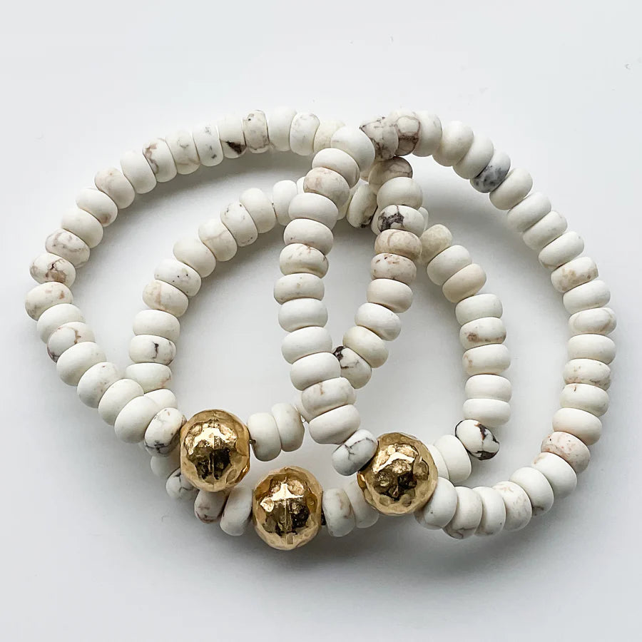 Virtue Rondelle Ball Bracelet - Cream - Gabrielle's Biloxi